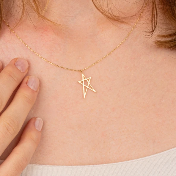 Gümüş Kolye - Yıldız 925 Ayar Gümüş Kolye - 6