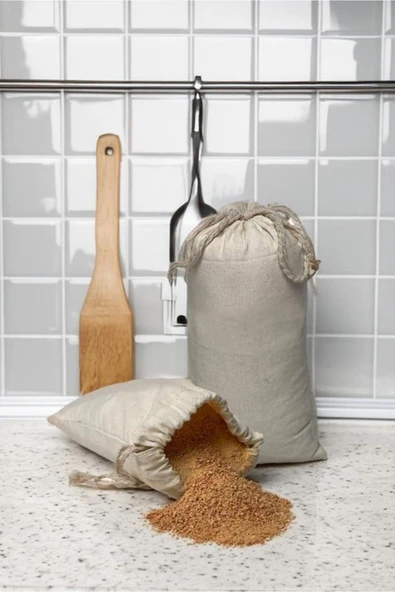 Pamuklu Organik Ham Bez Tarhana Torbası 5'li