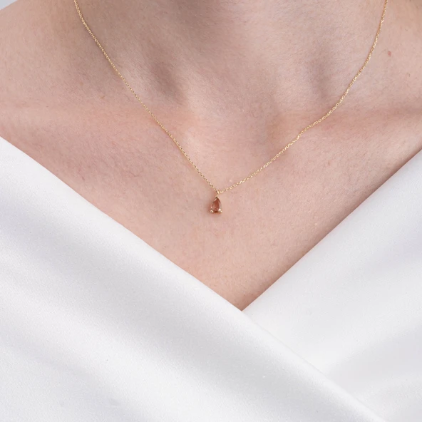 Gümüş Kolye - 0.25 Karat Zultanit (Renk Değiştiren) Doğal Taşlı Hediye 925 Ayar Gümüş Kolye - 3