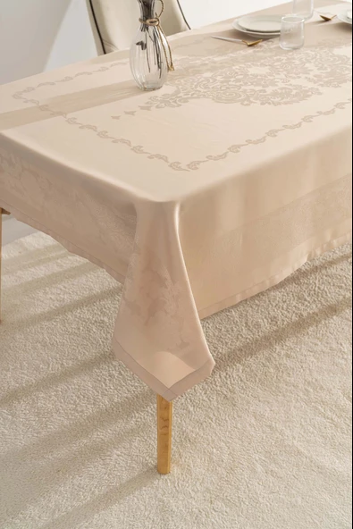 Jumbo Jakar Cappuccino Sıvı İtici Leke Tutmaz Masa Örtüsü 160x220 cm - Resim 3