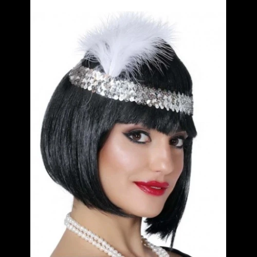 Gümüş Renk Çarliston Saç Bandı ürün görseli 1