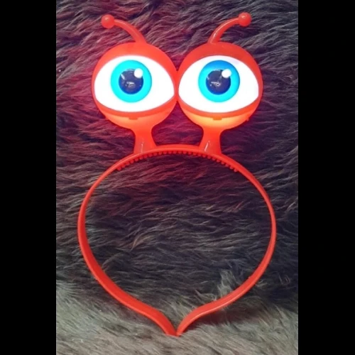 Led Işıklı & Pilli Uzaylı Göz Parti Tacı Kırmızı Renk - Resim 2