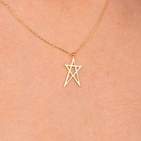 Gümüş Kolye - Yıldız 925 Ayar Gümüş Kolye - 4