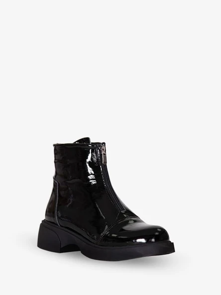 217651115-1 ZENNE Kadın Bot Siyah Rugan Deri - Resim 3