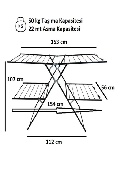 Perilla Milena Çamaşır Kurutmalık - Resim 4