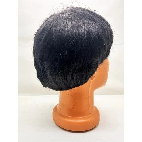 Siyah Renk Kısa Kesim İçi Astarlı Erkek Peruğu - Resim 3