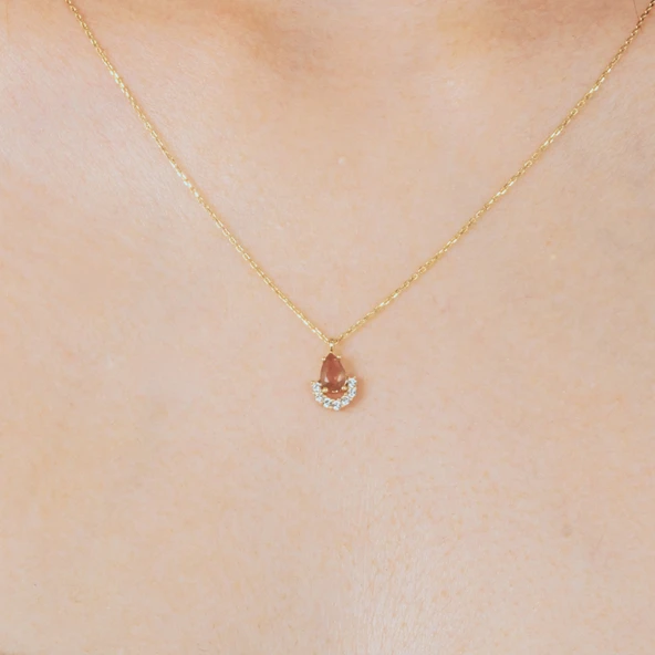 Gümüş Kolye - Zultanit Damla Taşlı 925 Ayar Gümüş Kolye - 3