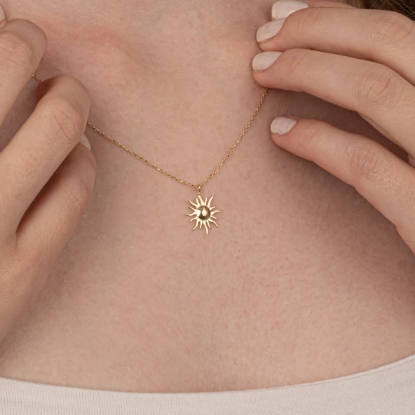 Gümüş Kolye - Güneş 925 Ayar Gümüş Kolye - 2