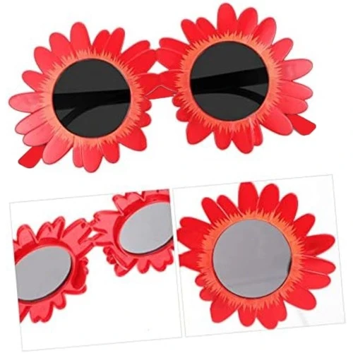 Kırmızı Renk Papatya Şekilli Parti Gözlüğü ürün görseli 1