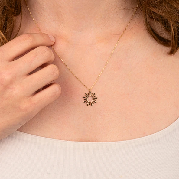 Gümüş Kolye - Güneş 925 Ayar Gümüş Kolye - 2