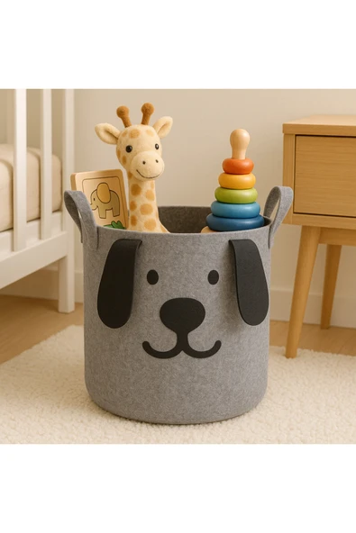 Figürlü Keçe Oyuncak ve Çamaşır Sepeti - 2