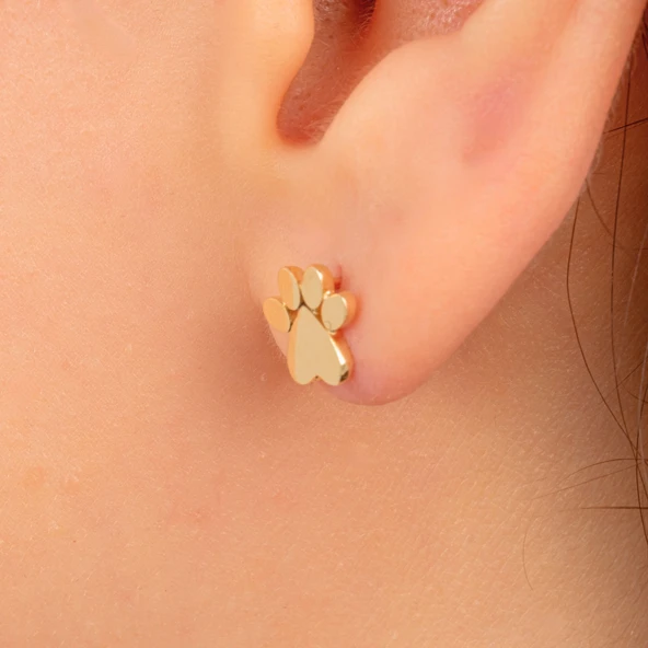 Gümüş Küpe - 925 Ayar Gümüş Minimal Pati Küpe - 3