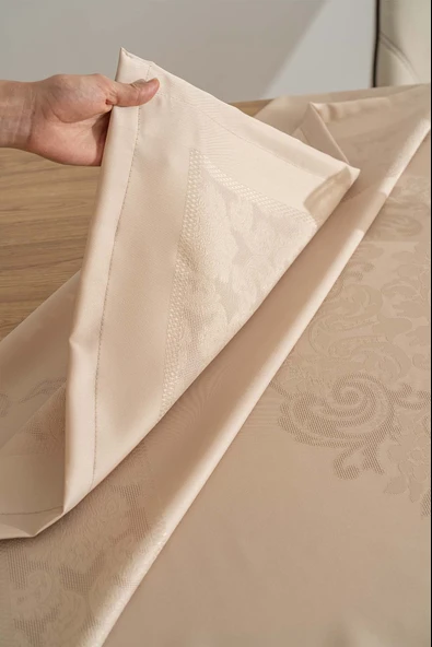 Jumbo Jakar Cappuccino Sıvı İtici Leke Tutmaz Masa Örtüsü 160x220 cm - Resim 7