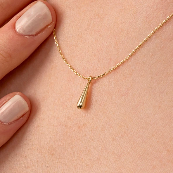 Gümüş Kolye - Minimal Damla 925 Ayar Gümüş Kolye