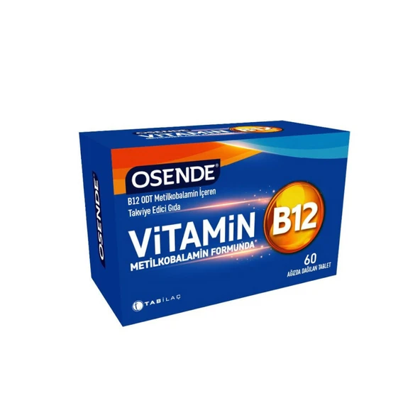 Tabilaç Osende Vitamin B12 60 Ağızda Dağılan Tablet Takviye Edici Gıda ürün görseli