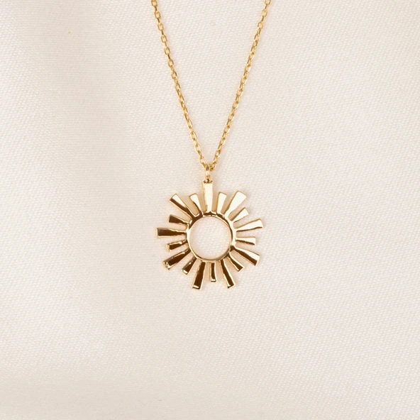 Gümüş Kolye - Güneş 925 Ayar Gümüş Kolye - 8