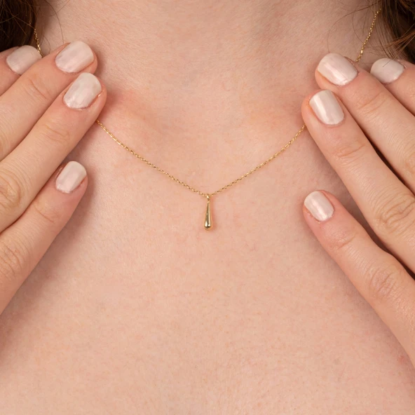 Gümüş Kolye - Minimal Damla 925 Ayar Gümüş Kolye - 5