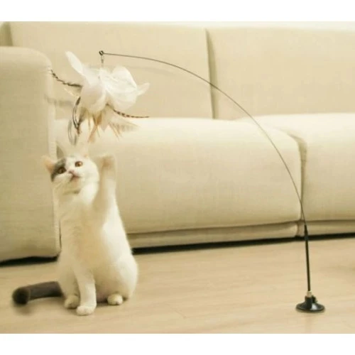 Vantuzlu Tüylü Zilli Kedi Oyun Oltası ürün görseli 1