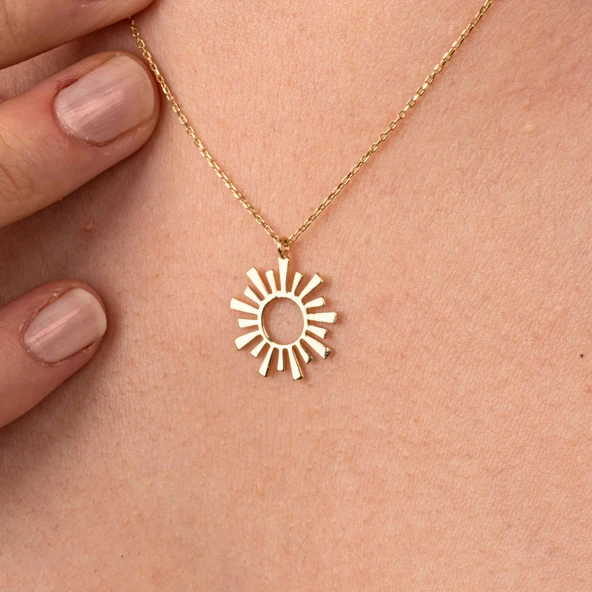 Gümüş Kolye - Güneş 925 Ayar Gümüş Kolye - 4