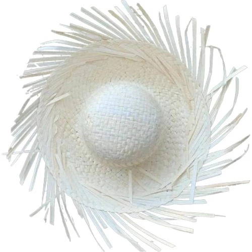 Tropikal Parti Beyaz Hasır Hawaii Şapkası ürün görseli