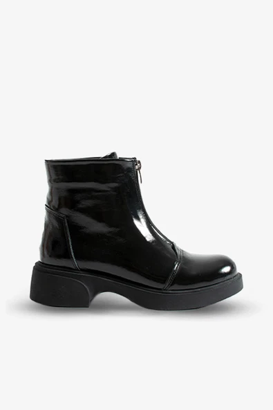 217651115-1 ZENNE Kadın Bot Siyah Rugan Deri - Resim 9