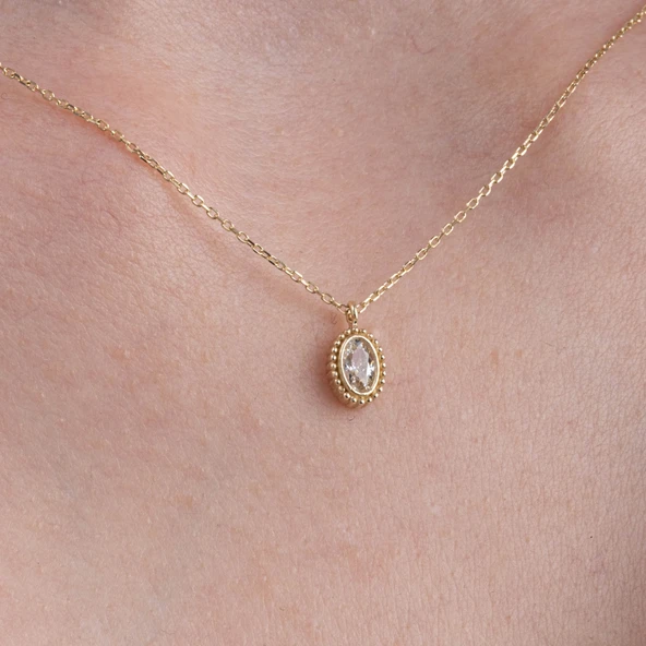 Gümüş Kolye - 0.50 Karat Signity (Zirkon) Taşlı Sade Minimal 925 Ayar Gümüş Kolye - Hediyelik Kolye - 2