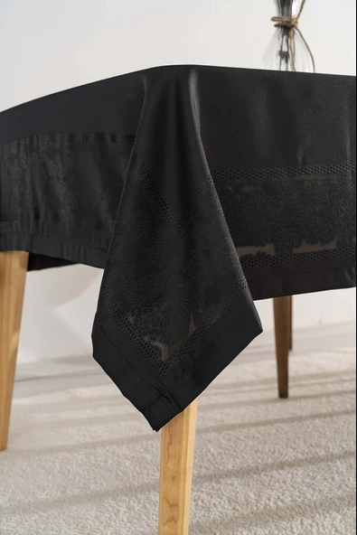 Jumbo Jakar Siyah Sıvı İtici Leke Tutmaz Masa Örtüsü 160x220 cm - Resim 3