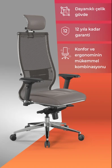 Metta Samurai Ergonomik Koltuk | Bel Destekli, Tekerlekli, Yükseklik Ayarlı, Yönetici Koltuğu - 23.3.5.61 - Resim 11