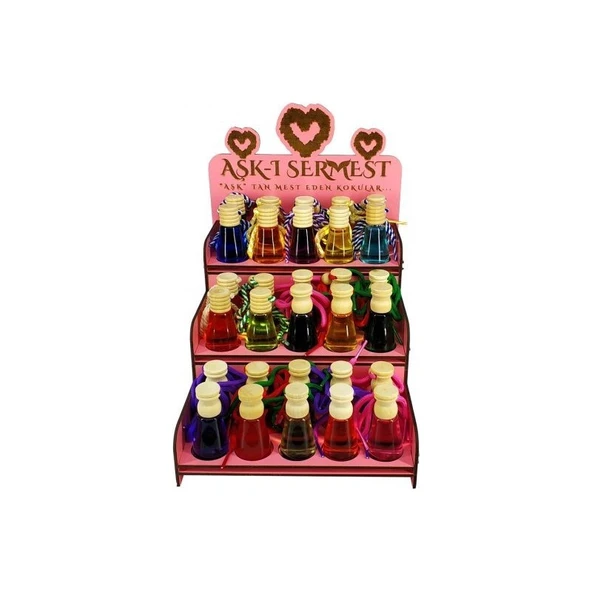 Koku Hanem Aşk-I Sermest Pembe Ahşap Standlı 30 Adet 12 ml Mango & Kavun Araç Parfümü Oto Araba Kokusu ürün görseli 1