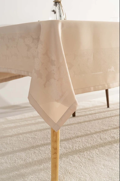 Jumbo Jakar Cappuccino Sıvı İtici Leke Tutmaz Masa Örtüsü 160x220 cm - Resim 5