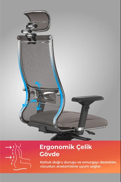 Metta Samurai Ergonomik Koltuk | Bel Destekli, Tekerlekli, Yükseklik Ayarlı, Yönetici Koltuğu - 23.3.5.61 - Resim 12