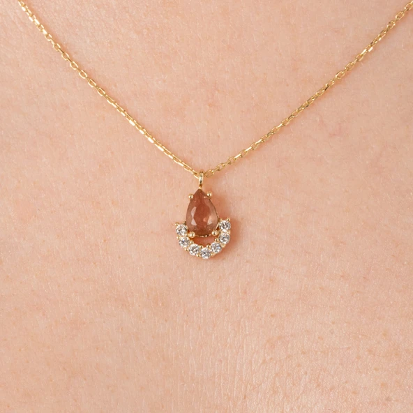 Gümüş Kolye - Zultanit Damla Taşlı 925 Ayar Gümüş Kolye - 2