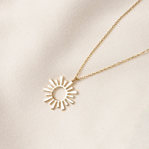 Gümüş Kolye - Güneş 925 Ayar Gümüş Kolye - 7