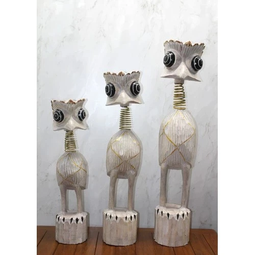 Ahşap 3'lü Deve Kuşu Seti 90 Cm ürün görseli 1