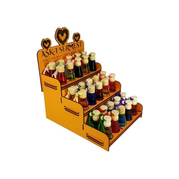 Koku Hanem Aşk-I Sermest Turuncu Ahşap Standlı 30 Adet 12 ml Afrodizyak Araç Parfümü Oto Araba Kokusu - Resim 3