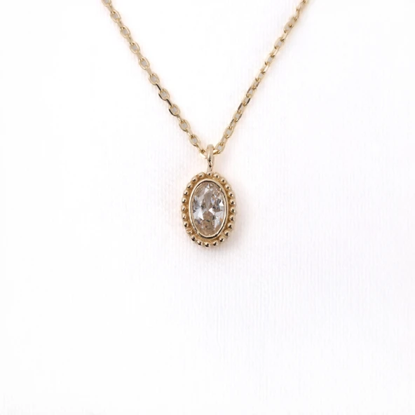 Gümüş Kolye - 0.50 Karat Signity (Zirkon) Taşlı Sade Minimal 925 Ayar Gümüş Kolye - Hediyelik Kolye - 3