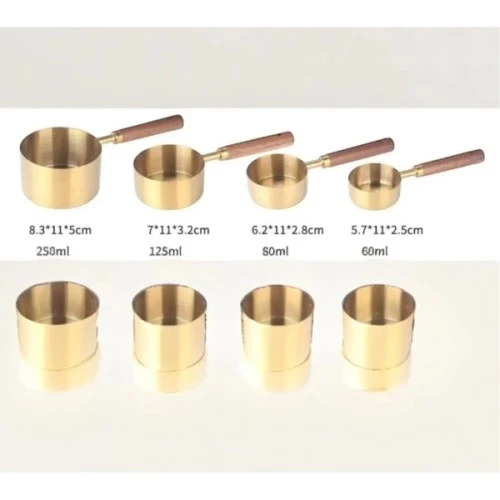 4'lü Ahşap Saplı Ölçü Kaşığı - Resim 2