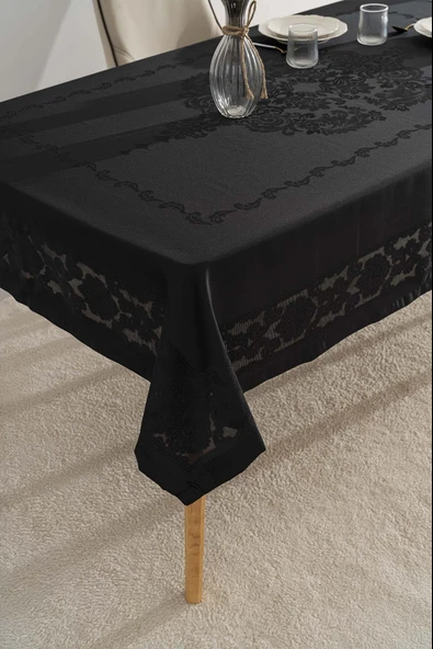 Jumbo Jakar Siyah Sıvı İtici Leke Tutmaz Masa Örtüsü 160x220 cm - Resim 5