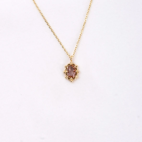 Gümüş Kolye - Vintage Tasarım Zultanit (Renk Değiştiren) Taşlı Minimal 925 Ayar Gümüş Kolye - 3