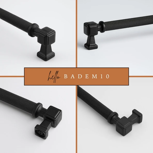 Talas Tırtıklı 288 mm Siyah Renk Metal Kulp Kapak Kulpu Modern Mobilya Çekmece Dolap Kulpları - Resim 5