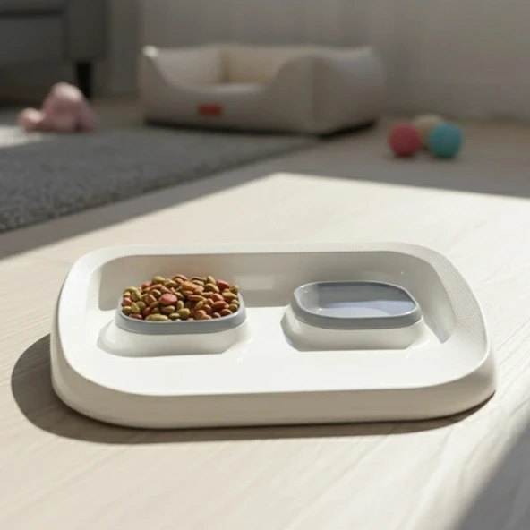 Mikopet Gri 2'si 1 Arada Mama Ve Su Kabı - Resim 4