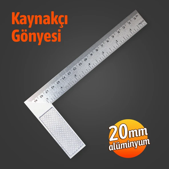 Alüminyum 20 cm 8 inch Kaynakçı L Gönye Marangoz Fayansçı Kaynakçı L Cetveli - Resim 2