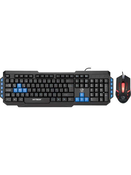 Hytech Hyk-46 Gamy Combo Siyah USB Mavi Tuşlu Q Gaming Oyuncu Klavye + Mouse Set