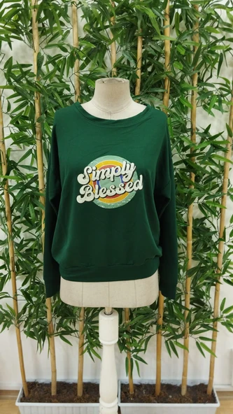 Kadın Uzun Kollu Bisiklet Yaka Viskon Iki Iplik Bluz - Resim 4