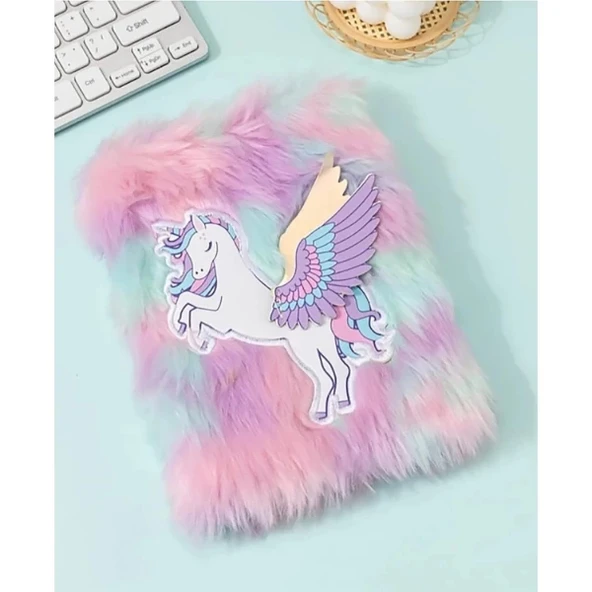 Unicorn Tasarımlı Peluş Hatıra Defteri - Resim 2