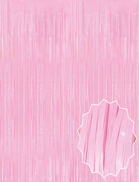 Soft Pembe Püsküllü Kapı Perdesi ürün görseli 1