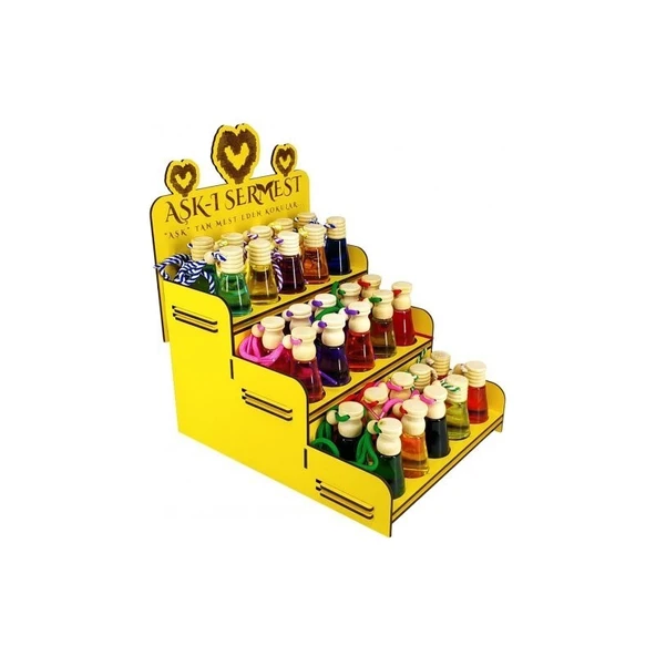 Koku Hanem Aşk-I Sermest Sarı Ahşap Standlı 90 Adet 8 ml Aşkın Şarabı Araç Parfümü Oto Araba Kokusu - Resim 3