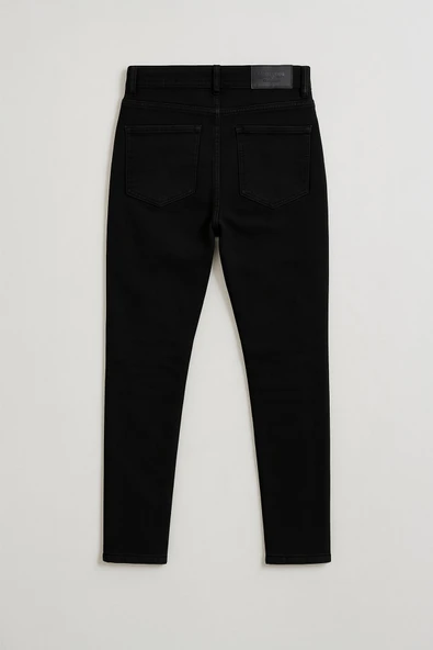 Kadın Skinny Fit Likralı Koyu Antrasit Jean Pantolon - Resim 3