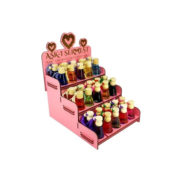 Koku Hanem Aşk-I Sermest Pembe Ahşap Standlı 90 Adet 8 ml Aşkın Şarabı Araç Parfümü Oto Araba Kokusu - Resim 3
