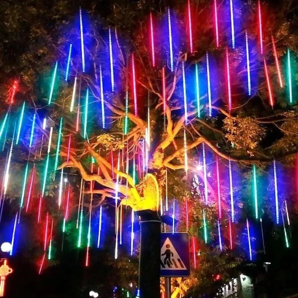 Solar Meteor Tüp Bahçe Dış Mekan Aydınlatma LED 8 Adet ürün görseli 1